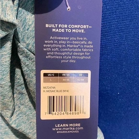 Marika Clara Singlet Yoga Tank, Mosaic blue NWT - Picture 3 of 6